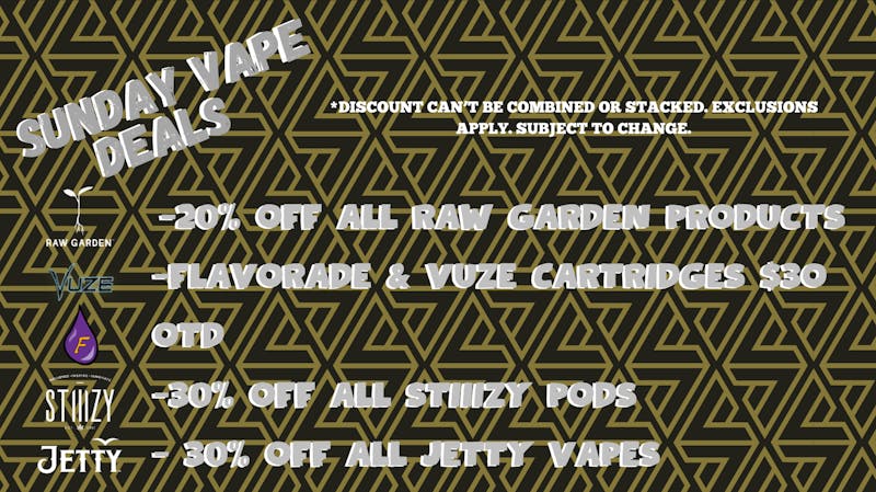 Symbiotic Sacramento SUNDAY VAPE SPECIALS