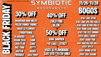 Symbiotic Sacramento BLACK FRIDAY DEALS