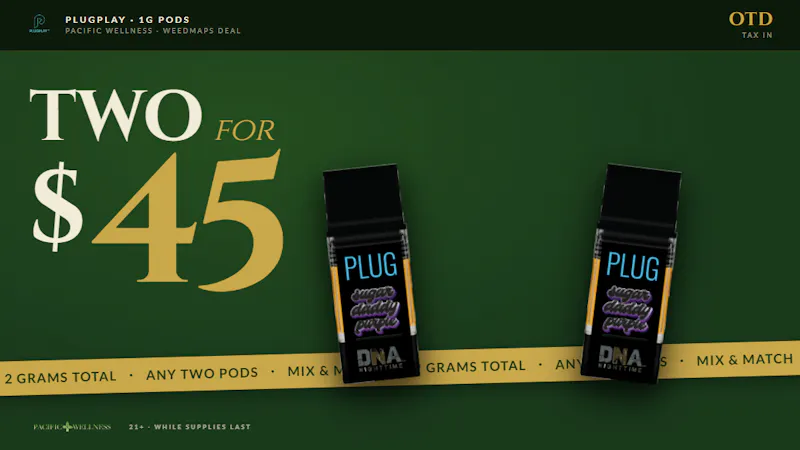 Pacific Wellness PlugPlay Two 1 Gram Pods for $45 OTD
