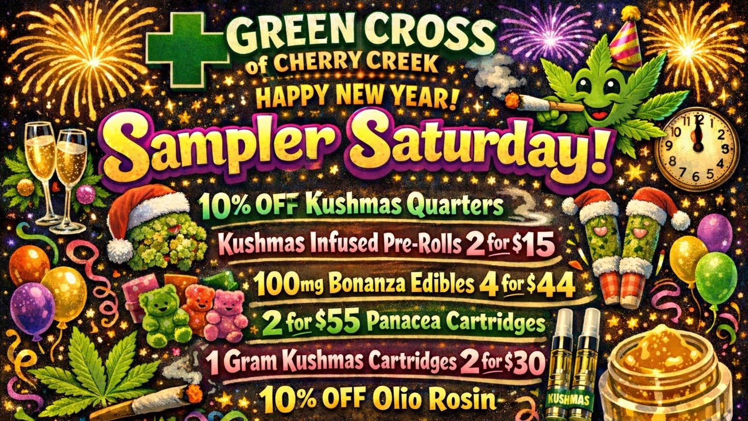 Green Cross of Cherry Creek REC/MED Green Cross of Cherry Creek: SAMPLER SATURDAY
