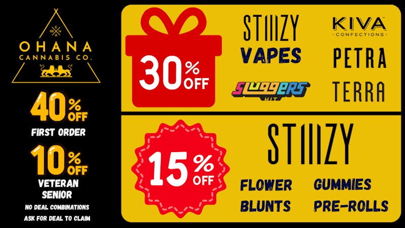 Ohana Cannabis - Palm Springs Top Shelf Thursday Deals!