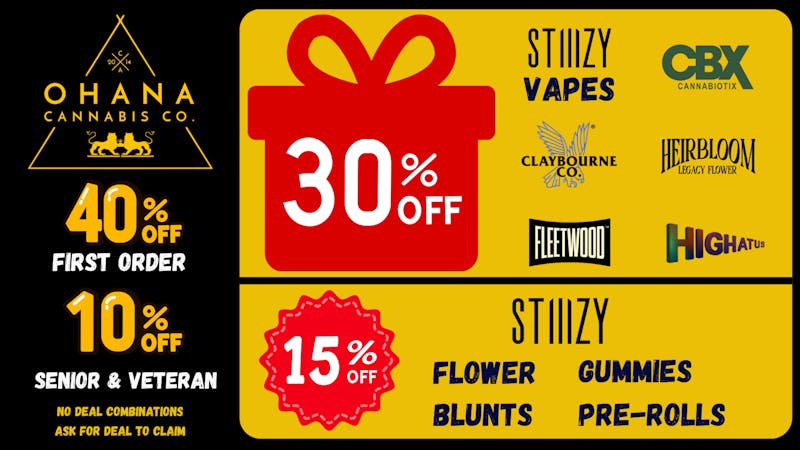 Ohana Cannabis - Santa Cruz Massive Monday Deals!