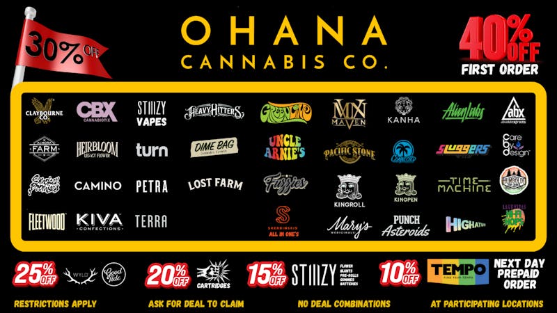 Ohana Cannabis Feel Good Friday Deals!