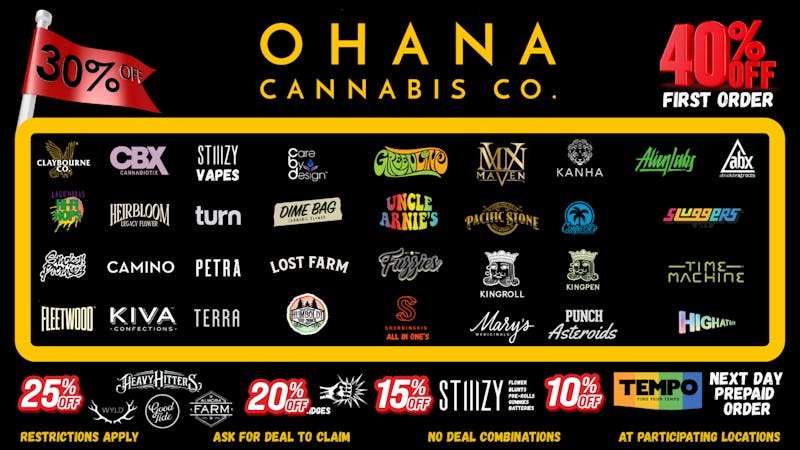 Ohana Cannabis Supreme Saturday Deals!
