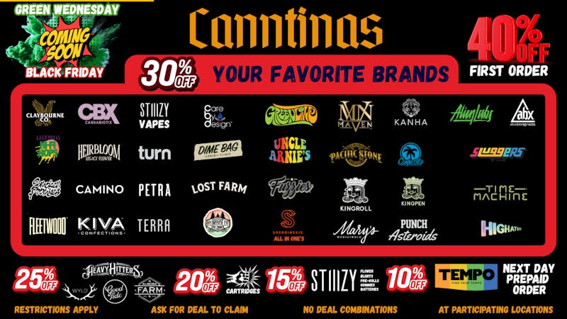 Canntinas 30% Off Saturday Deals!