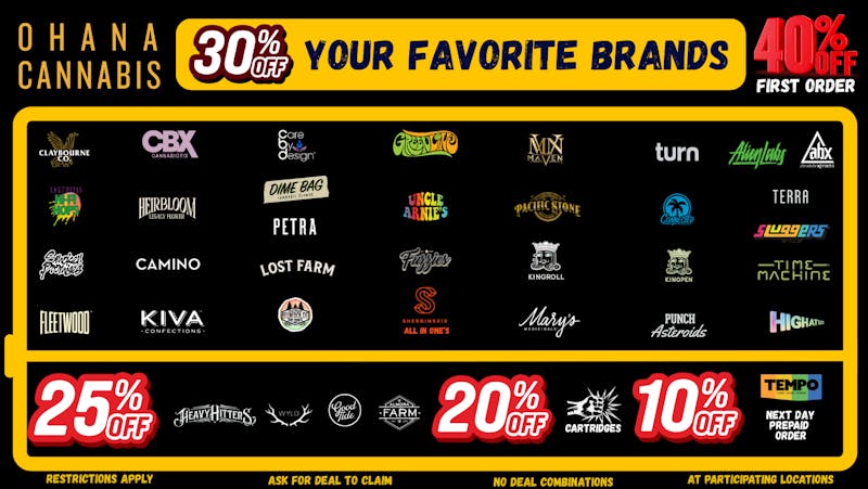 Ohana Cannabis - Palm Springs 30% Off Thursday Deals!