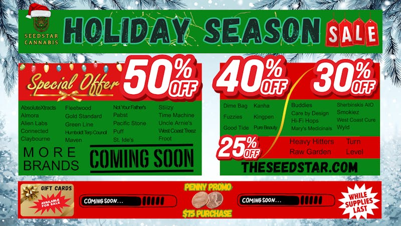 Seedstar 50% Off Holiday Deals!