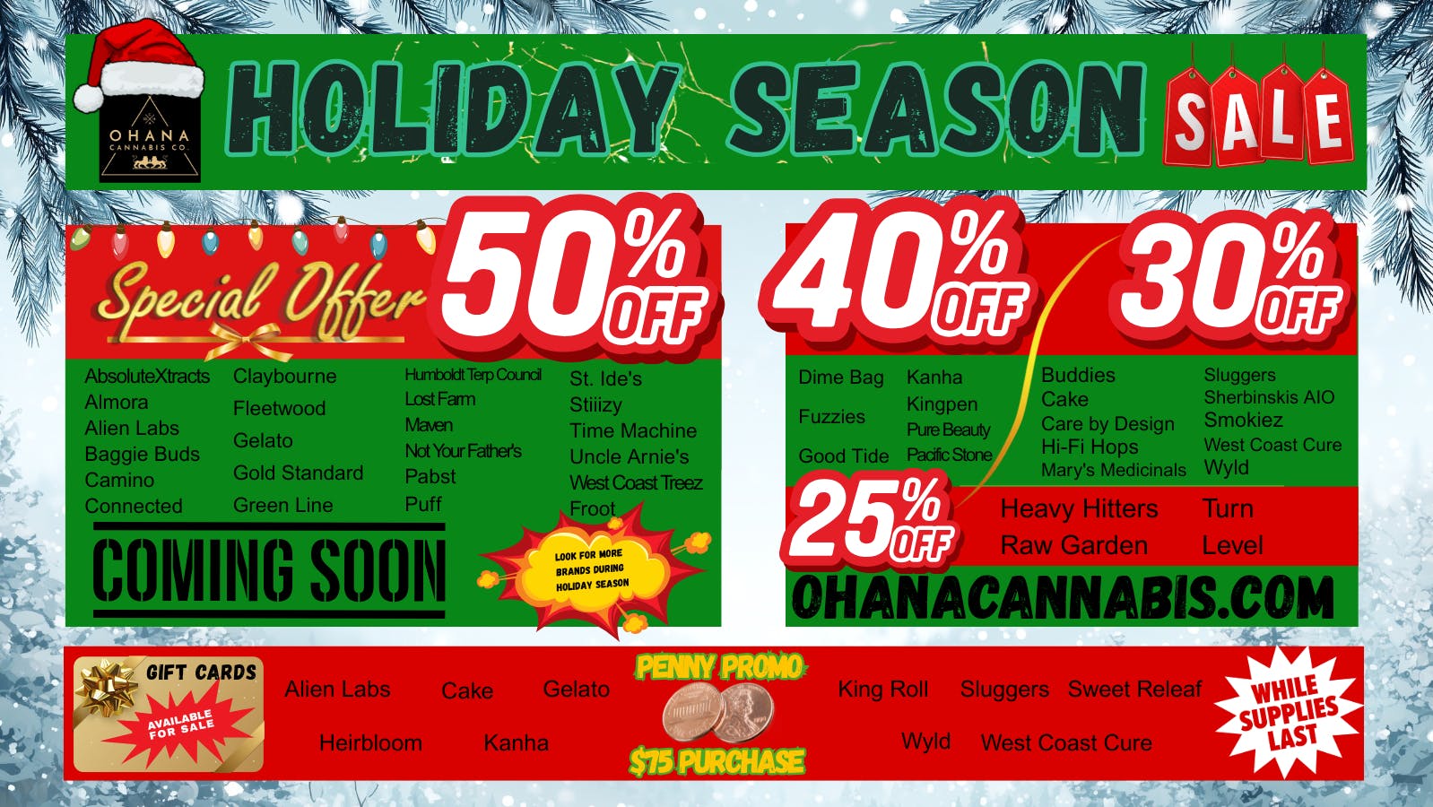 Ohana Cannabis - Santa Cruz 50% Off Holiday Deals!