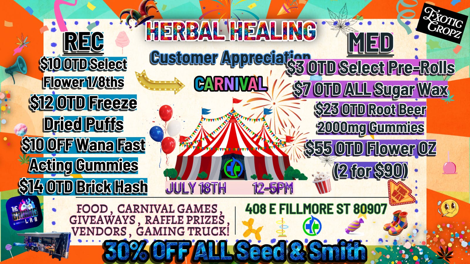 Herbal Healing - Fillmore St Crazy Carnival Deals