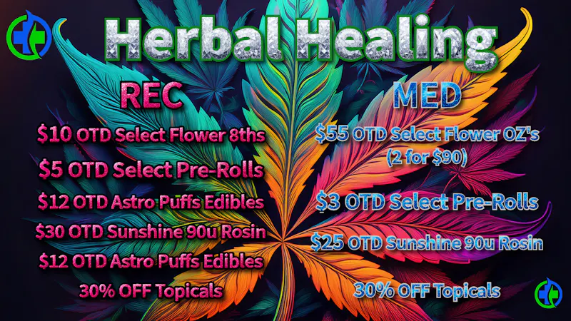 Herbal Healing - Fillmore St REC & MED Mega Deal Menu - Starting at $3 OTD!