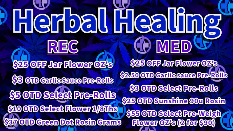 Herbal Healing - Fillmore St Value Flower $25 OFF Jar Oz's