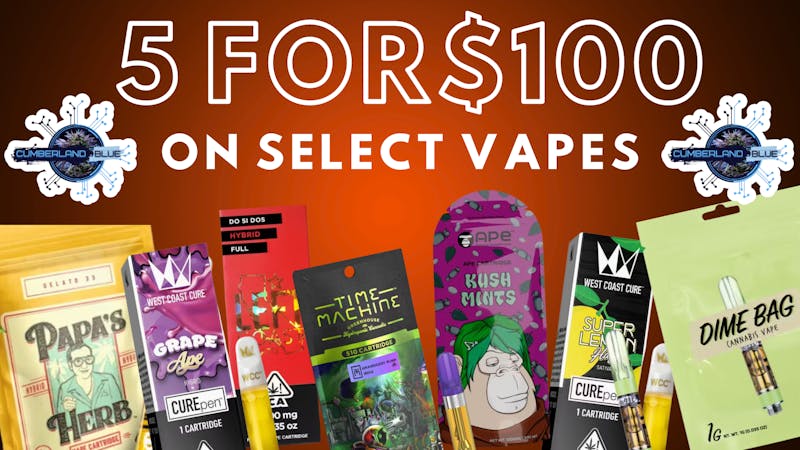 Cumberland Blues Delivery 5 Vapes for $100