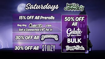 Hello Cannabis - Vista 15% OFF Prerolls; Connected BOGO; 30% OFF Dabwoods