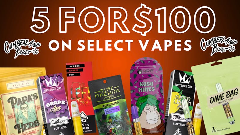 Cumberland Blues Delivery - Corona 5 Vapes for $100