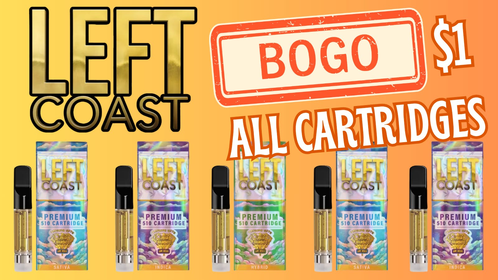 Hello Cannabis - Vista BOGO $1 Left Coast cartridges