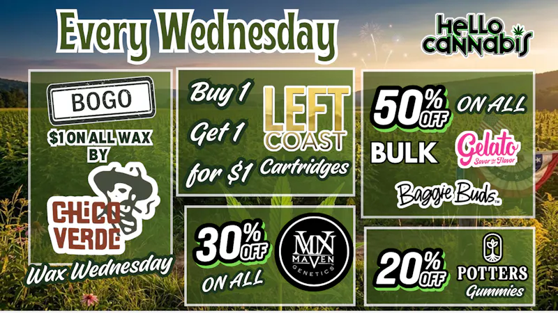 Hello Cannabis - Vista BOGO Chico Verde & Left Coast | 30% OFF Maven