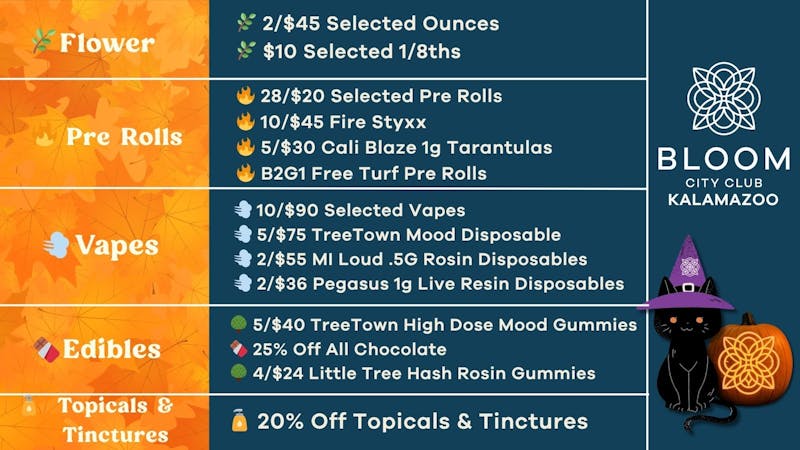 Bloom City Club - Kalamazoo 👻 Spooky Savings are Happening THIS WEEK ONLY 🎃