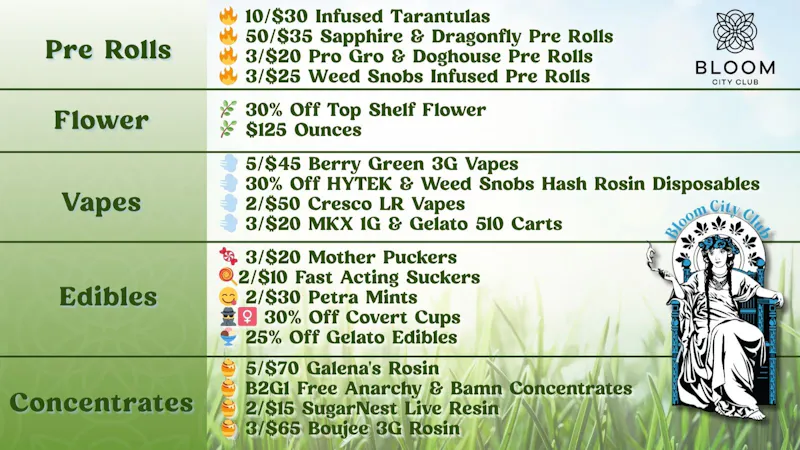 Bloom City Club Sturgis 🌿 Touch Grass & Save BIG at Bloom🌷