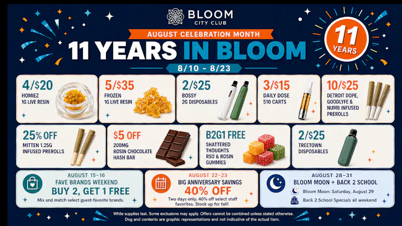 Bloom City Club Sturgis 🎉 11 Years of Bloom! Let the Savings BASH Begin!