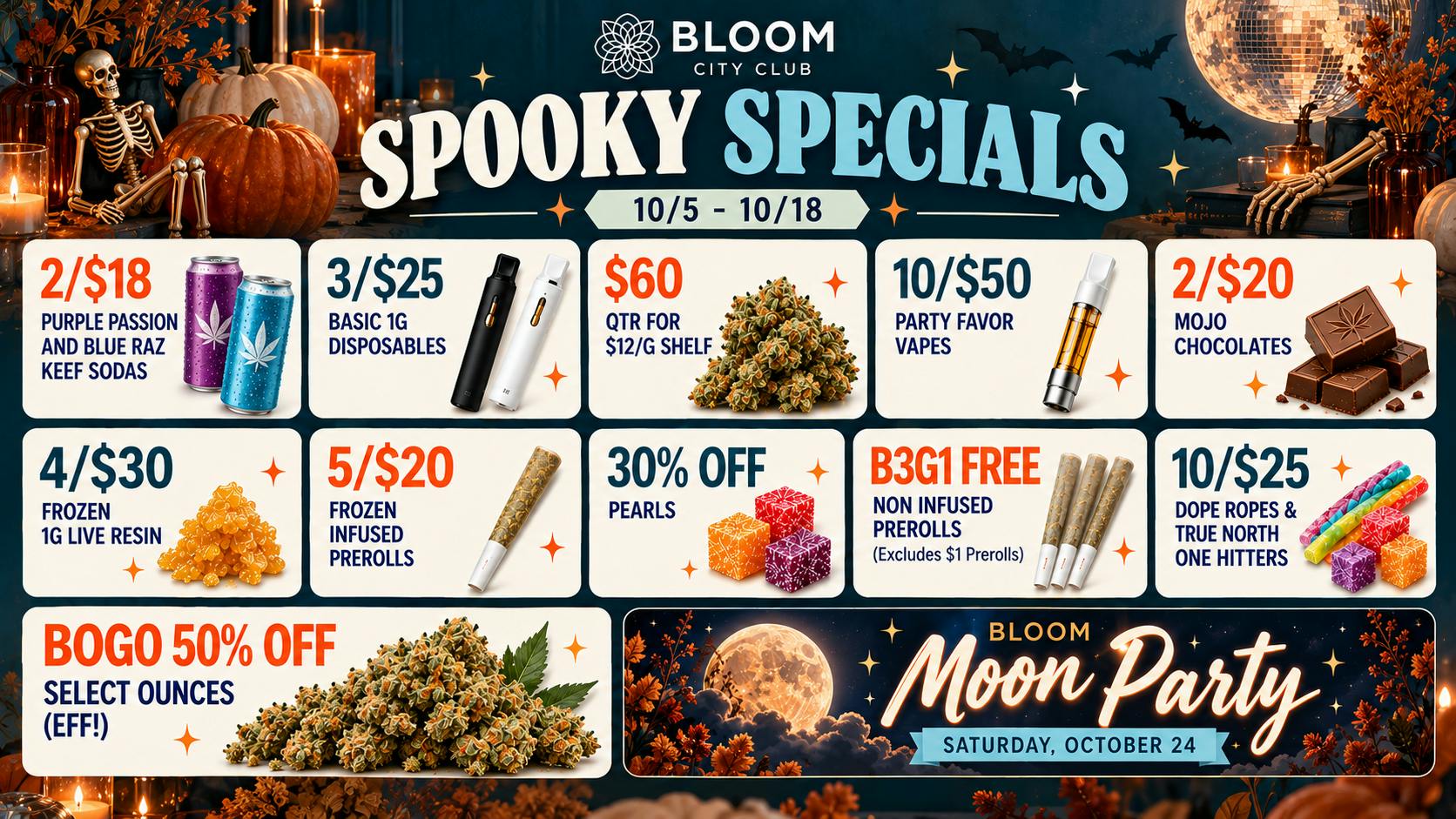 Bloom City Club Sturgis 👻 Spooky Specials Await at Bloom! 🎃