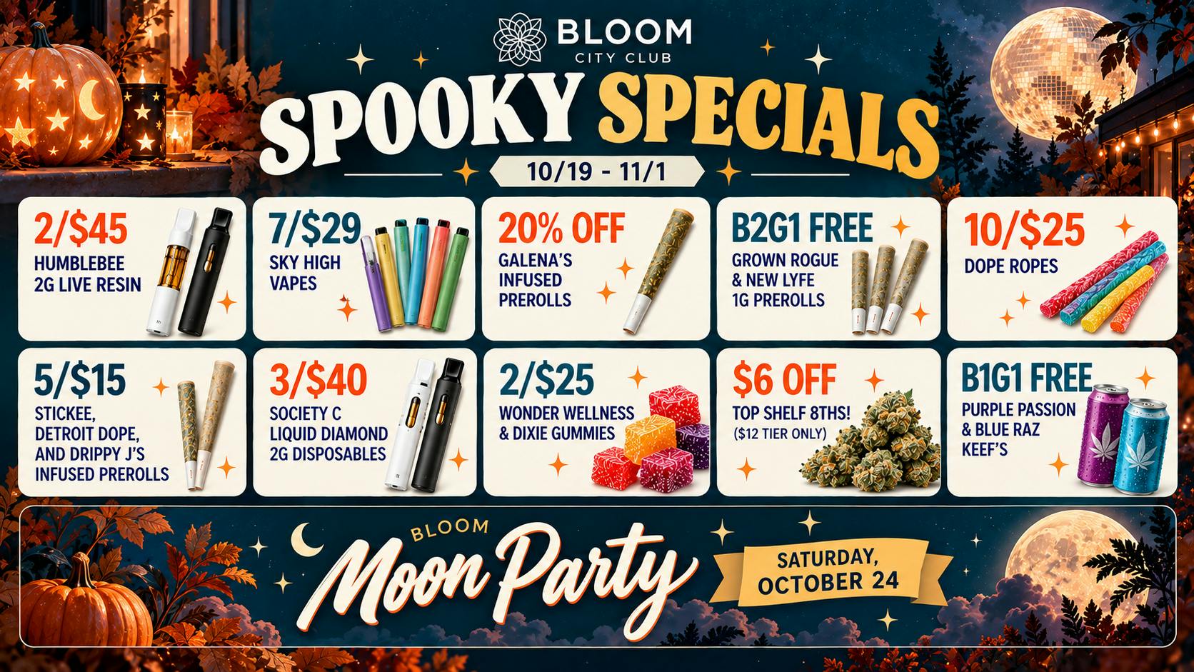 Bloom City Club Sturgis 🎃 Spooky Savings at Bloom 🎃