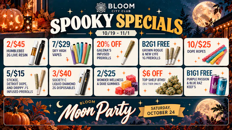 Bloom City Club Sturgis 🎃 Spooky Savings at Bloom 🎃
