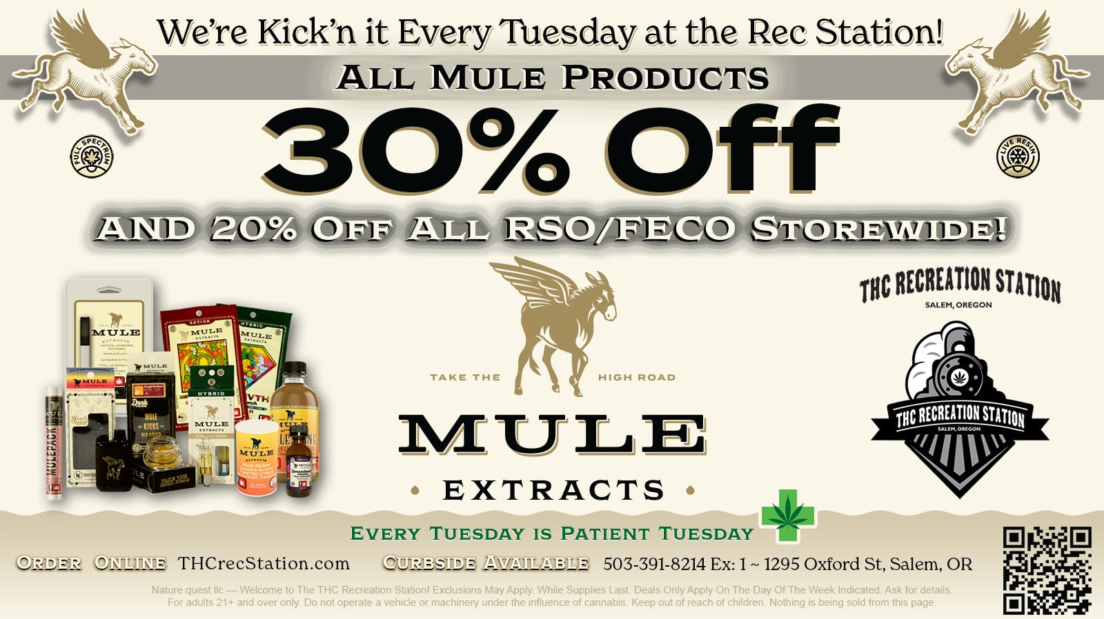 THC Recreation Station Salem Mule Kicker Tuesdays!