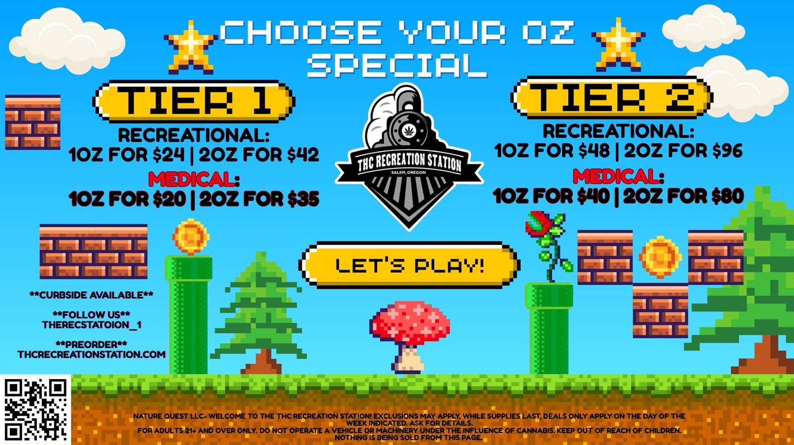 THC Recreation Station Salem We now have 2 ounce specials!