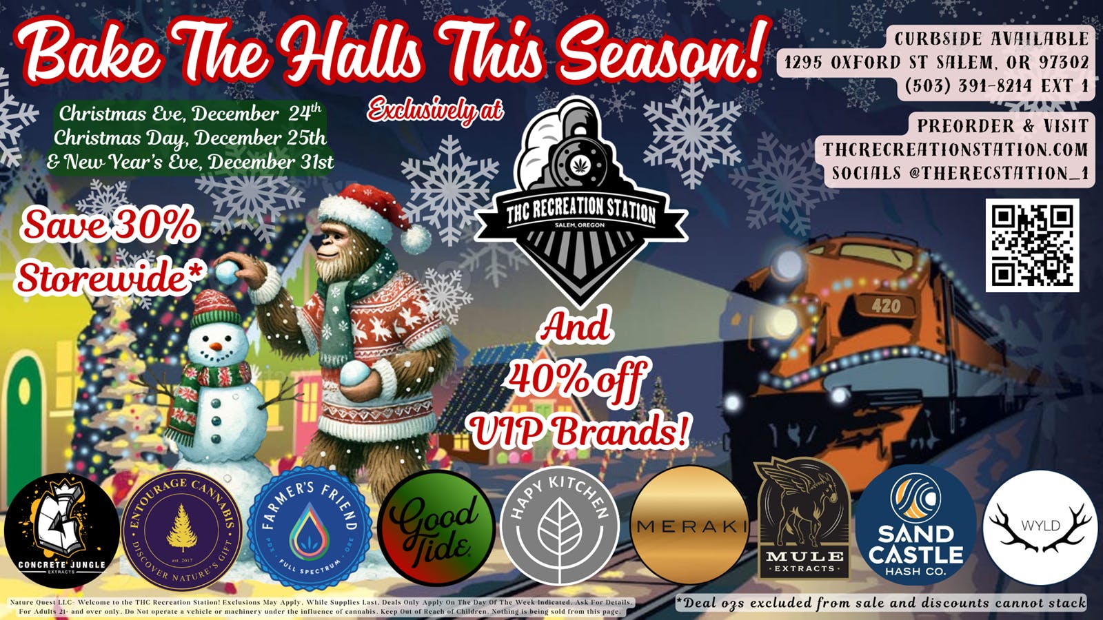 THC Recreation Station Salem 30% Off Storewide & 40% Off 10 select brands!