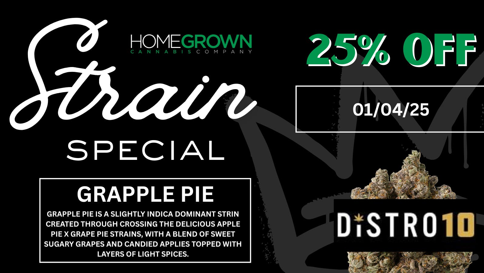 Homegrown : Lansing Strain Special - 25% Off!!