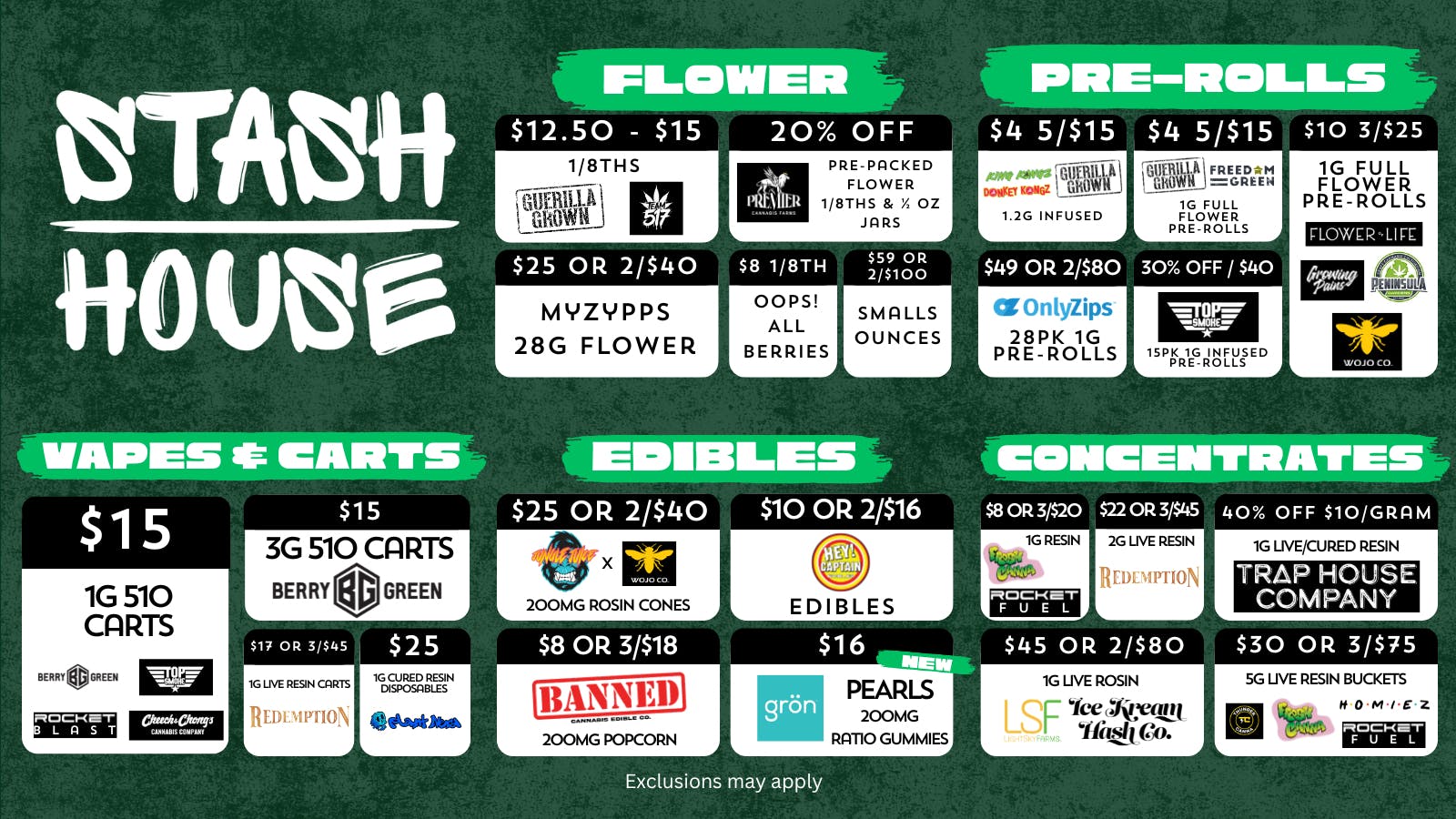 Stash House Weekly Deals!!!