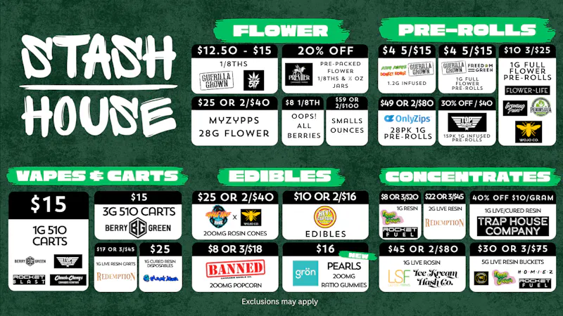 Stash House Weekly Deals!!!