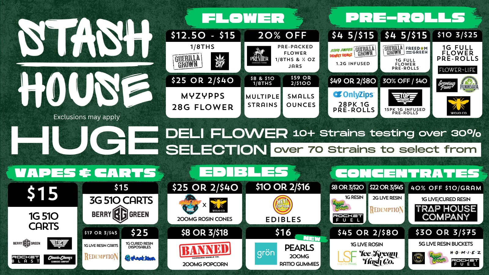 Stash House Weekly Deals!!!