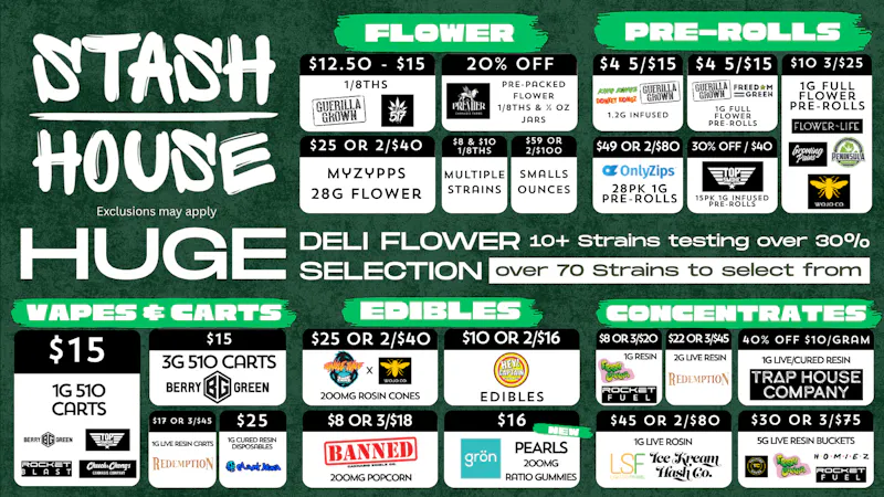 Stash House Weekly Deals!!!
