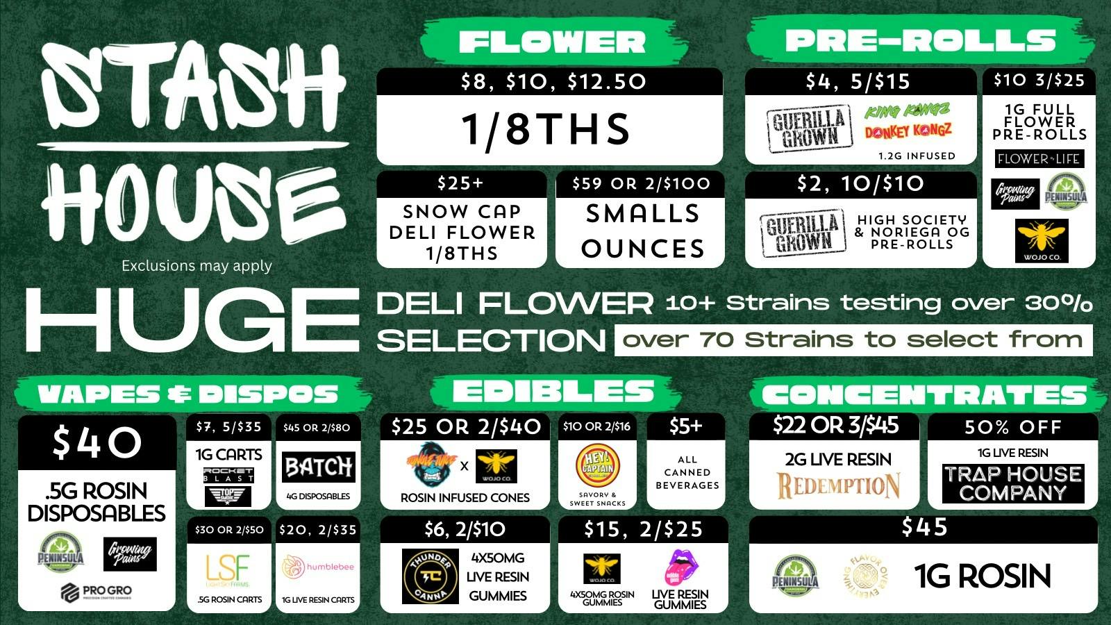 Stash House Weekly Deals!!!