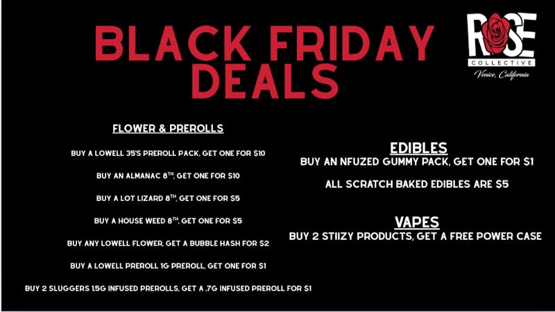 Rose Collective Cannabis & Weed Dispensary Black Friday Deals