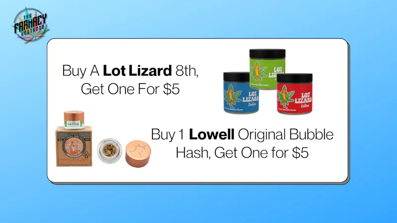 The Farmacy Westwood Lot Lizard 8th & Lowell Bubble Hash B1G1 for $5
