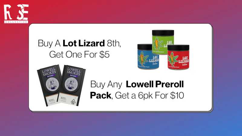 Rose Collective Cannabis & Weed Dispensary Lot Lizard B1G1 | Lowell Preroll Pack B1G1