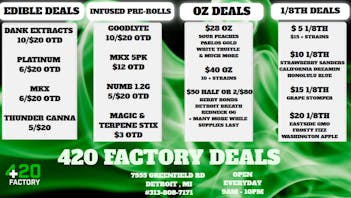 420 Factory - NOW REC 420 FACTORY WEEKLY DEALS