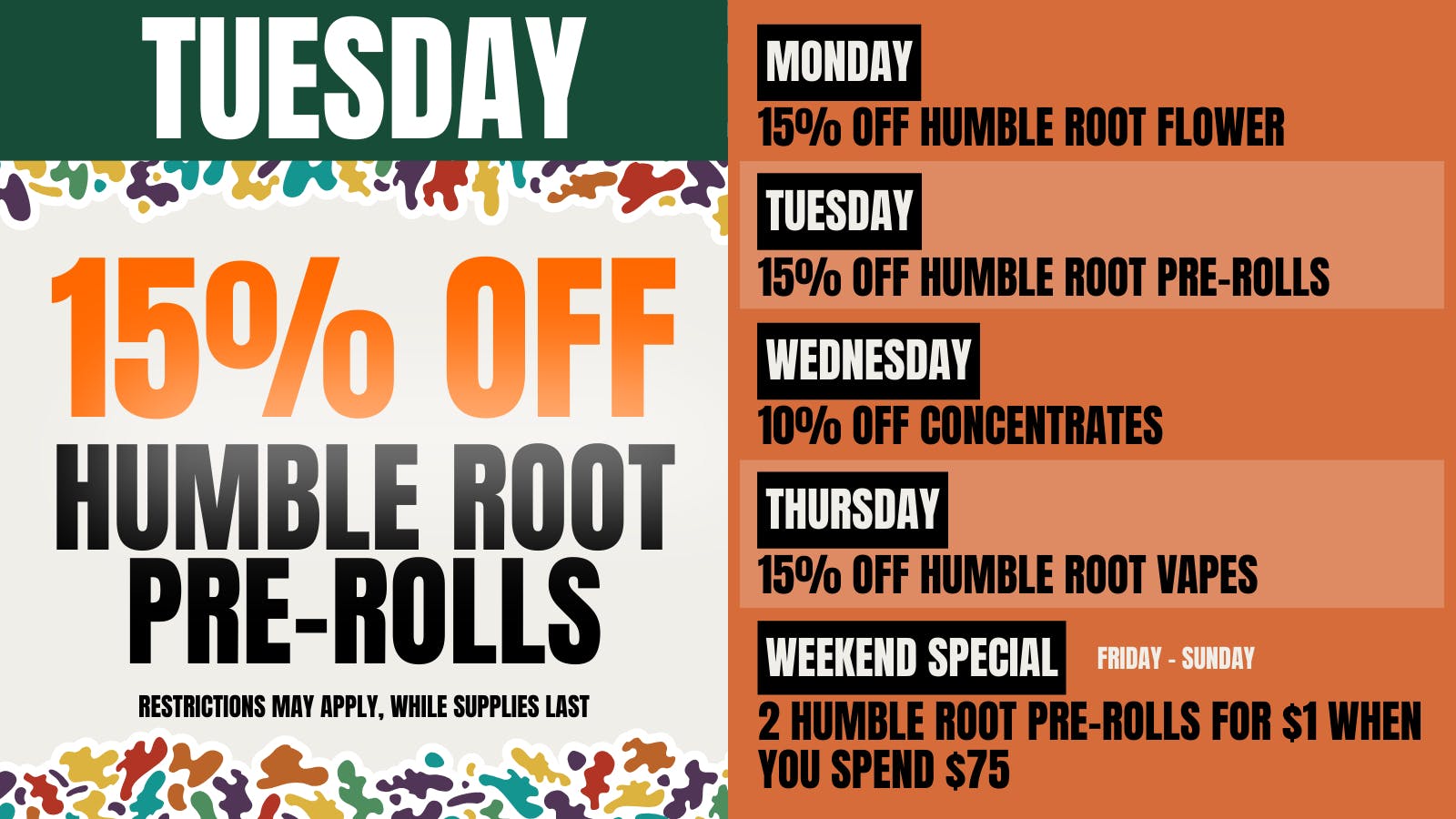 Humble Root Tuesday: 15% off Humble Root Pre-Rolls