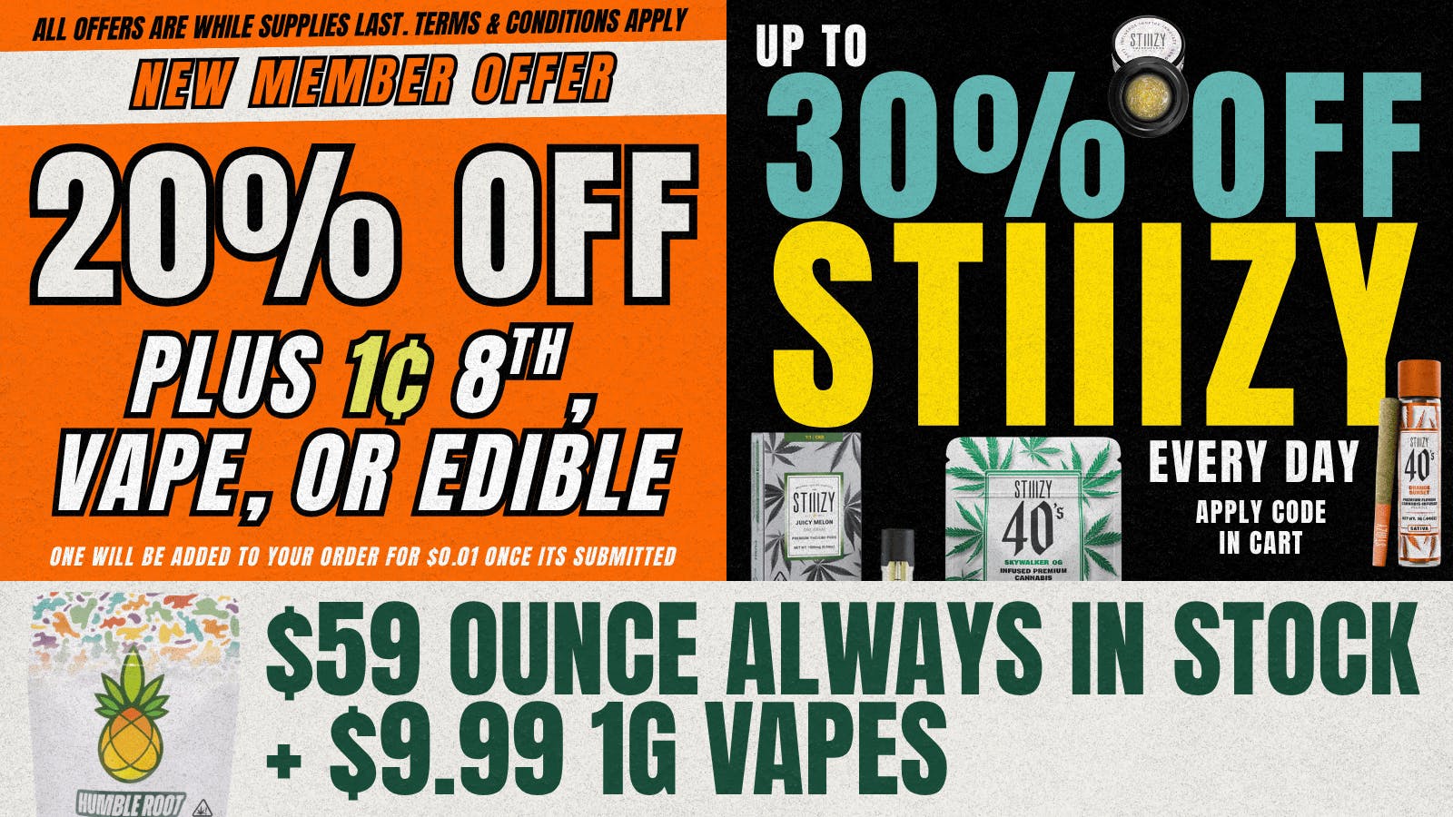 Humble Root Up to 30% Off + 1¢ Vape, 8th, or Edible
