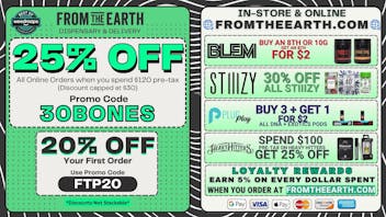 From the Earth – Delivery and Dispensary – Port Hueneme, Ventura County 25% Off Orders & Daily Deals