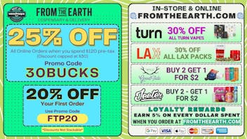 From the Earth – Delivery and Dispensary – Port Hueneme, Ventura County 25% Off Orders & Daily Deals