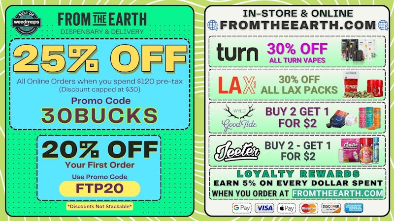 From the Earth – Delivery and Dispensary – Oxnard 25% Off Orders & Daily Deals