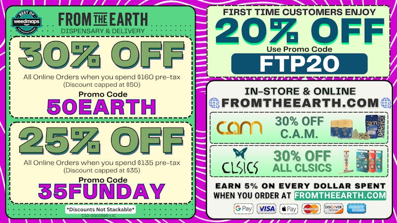 From the Earth – Delivery and Dispensary - Tustin 30% Off Orders & 20% Off FTP