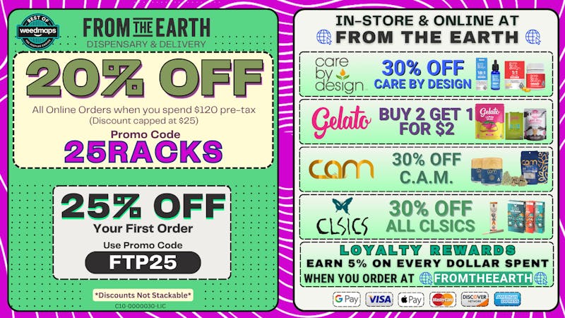From the Earth – Carpinteria - Delivery and Dispensary (NOW OPEN) 20% Off Orders & 25% Off FTP