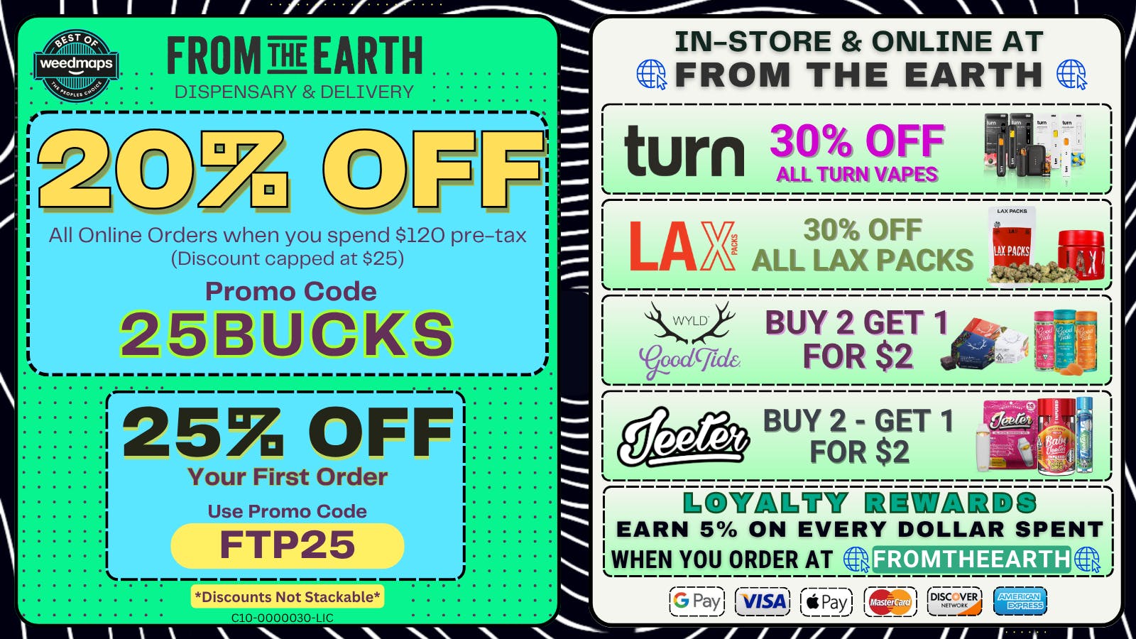 From the Earth – Delivery and Dispensary – Oxnard 20% Off Orders & 25% Off FTP