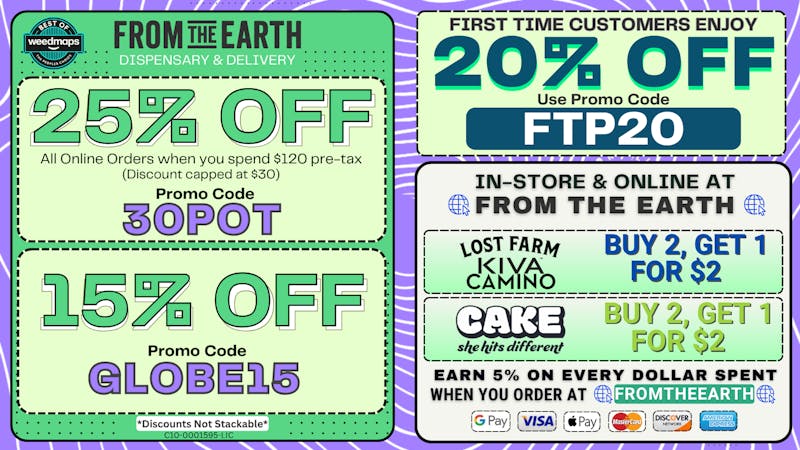 From The Earth 25% Off Orders & 20% Off FTP
