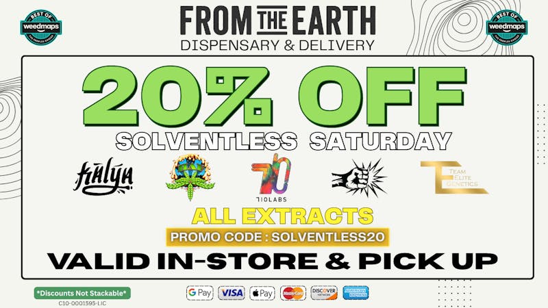 From The Earth 20% OFF ALL EXTRACTS