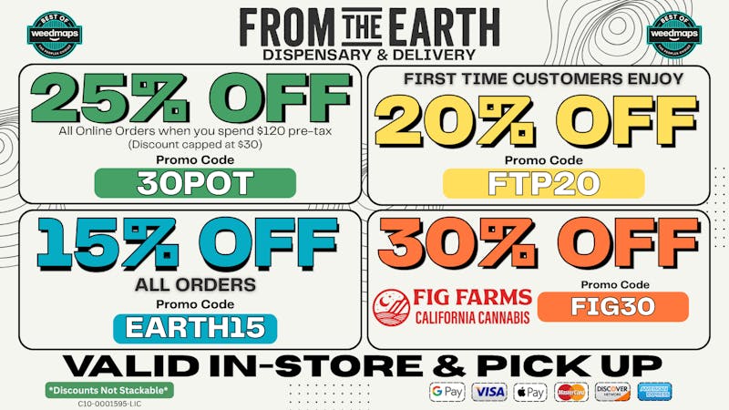 From The Earth 25% Off Orders & 20% Off FTP (SATURDAY DEALS)